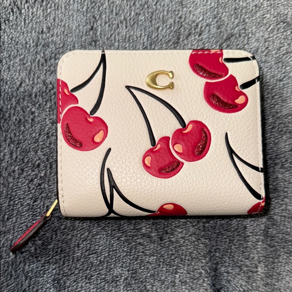 Coach Cherry Print Wallet - Red and Cream